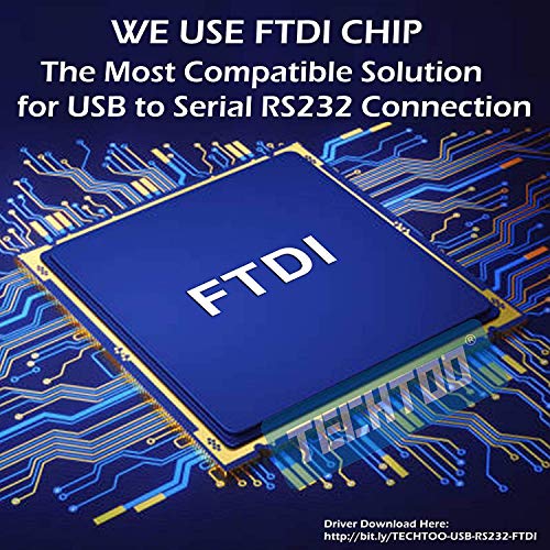 TECHTOO 2 Port Professional FTDI CHIP USB to RS232 Serial Cable DB9 Serial Adapter Converter 9-Pin Male to Male with Hexnuts - Thumbnail 2