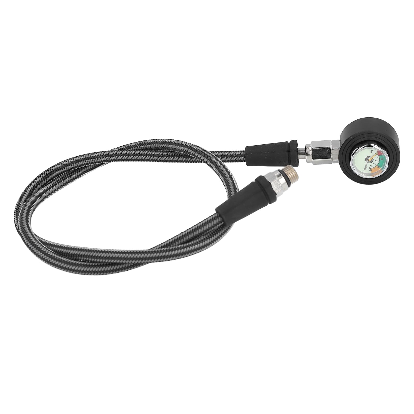 Manómetro de Buceo Manómetro Sumergible Luminoso con Manguera de Alta Presión para Regulador BCD Equipo de Buceo Submarino (80cm)