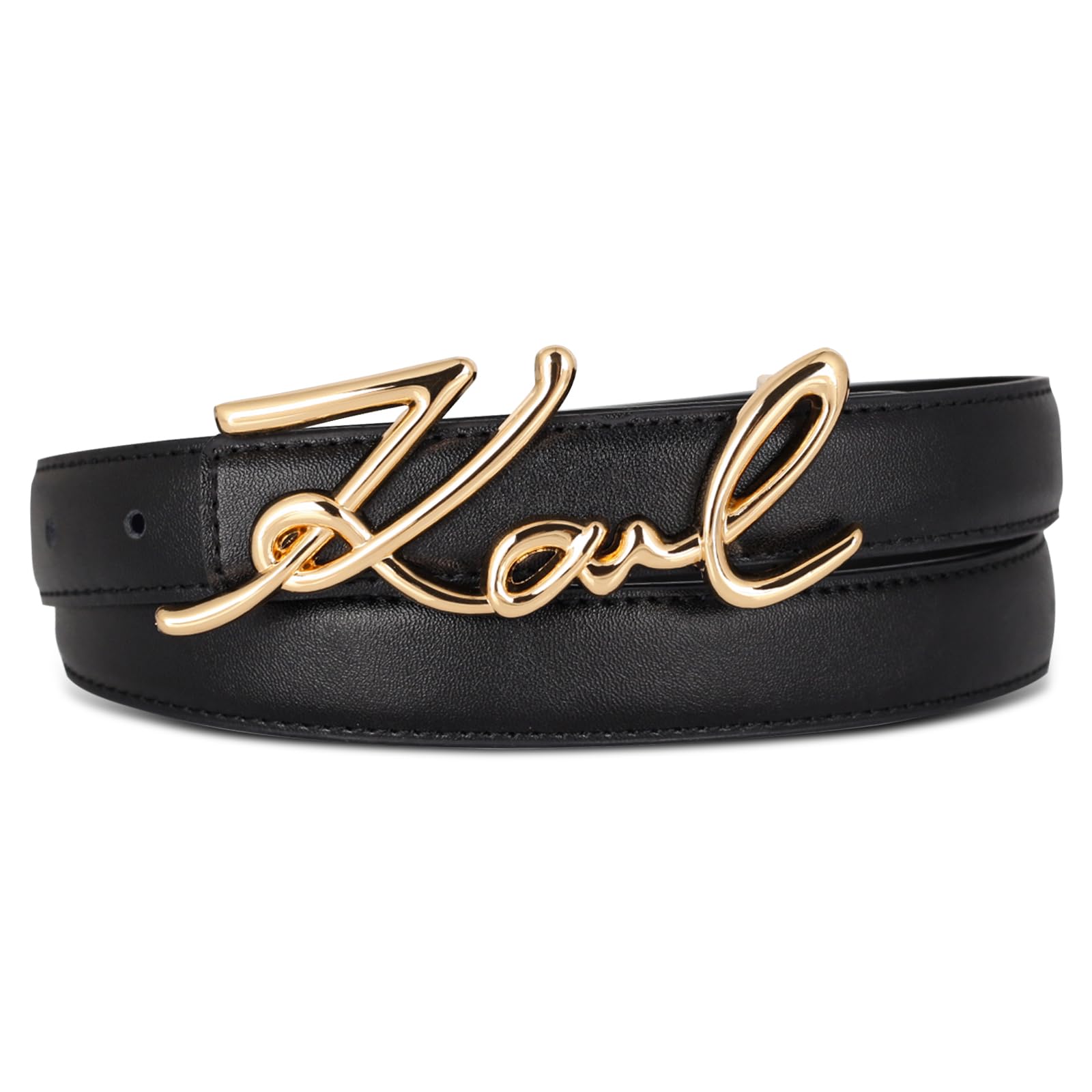 Women's Leather Belt with Buckle - Ideal for Dresses, Jeans, and Coats