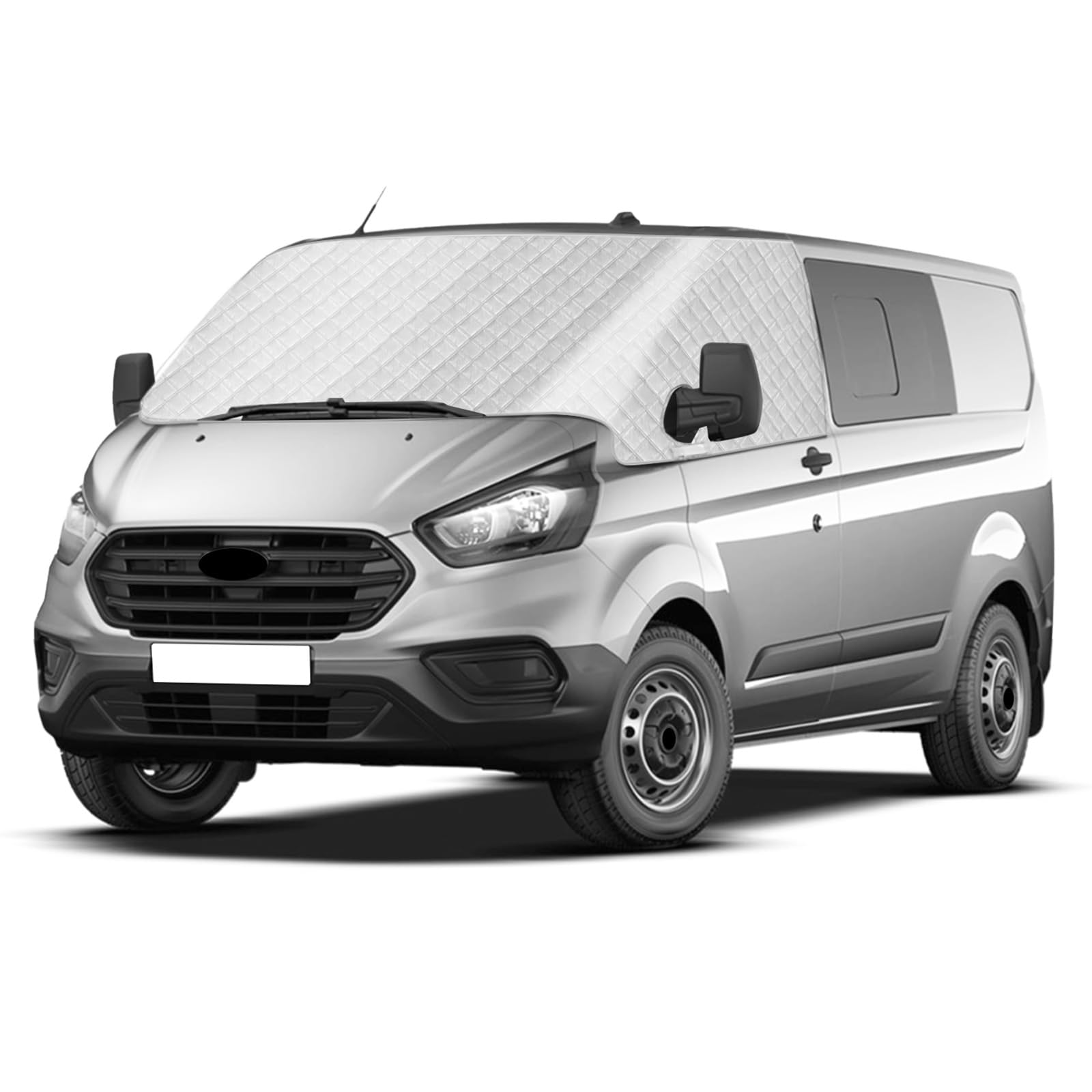 Tenda parasole per parabrezza per Ford Transit Custom 2012-2026, parasole esterno riflettente a 5 strati, copertura protettiva anti-UV/antigelo/antipolvere per Transit Custom 2012-2026