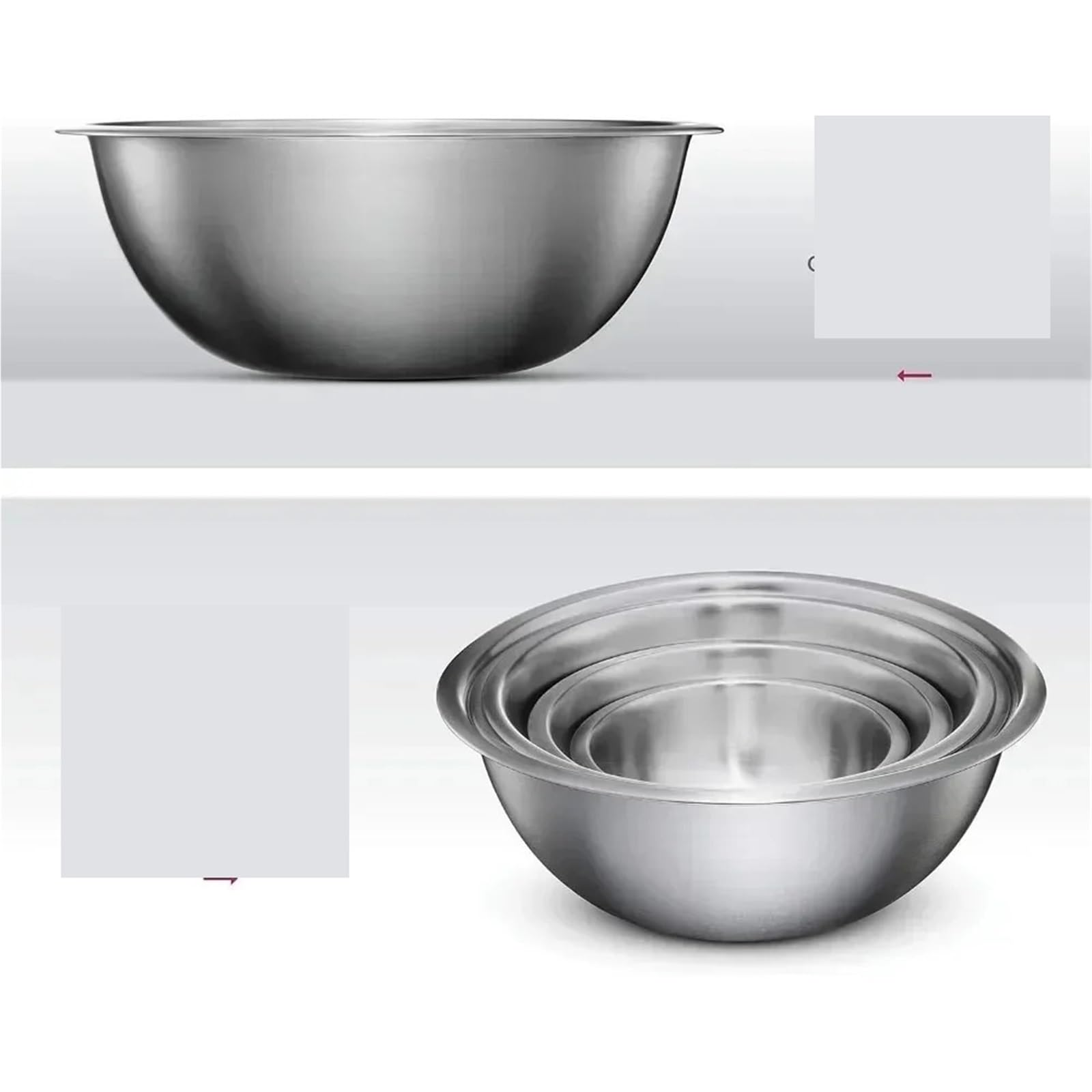 Ciotola In Acciaio Inox Set di ciotole in acciaio inossidabile for la cucina, lavabili in lavastoviglie, impilabili for cucinare, cuocere al forno, preparare i pasti
