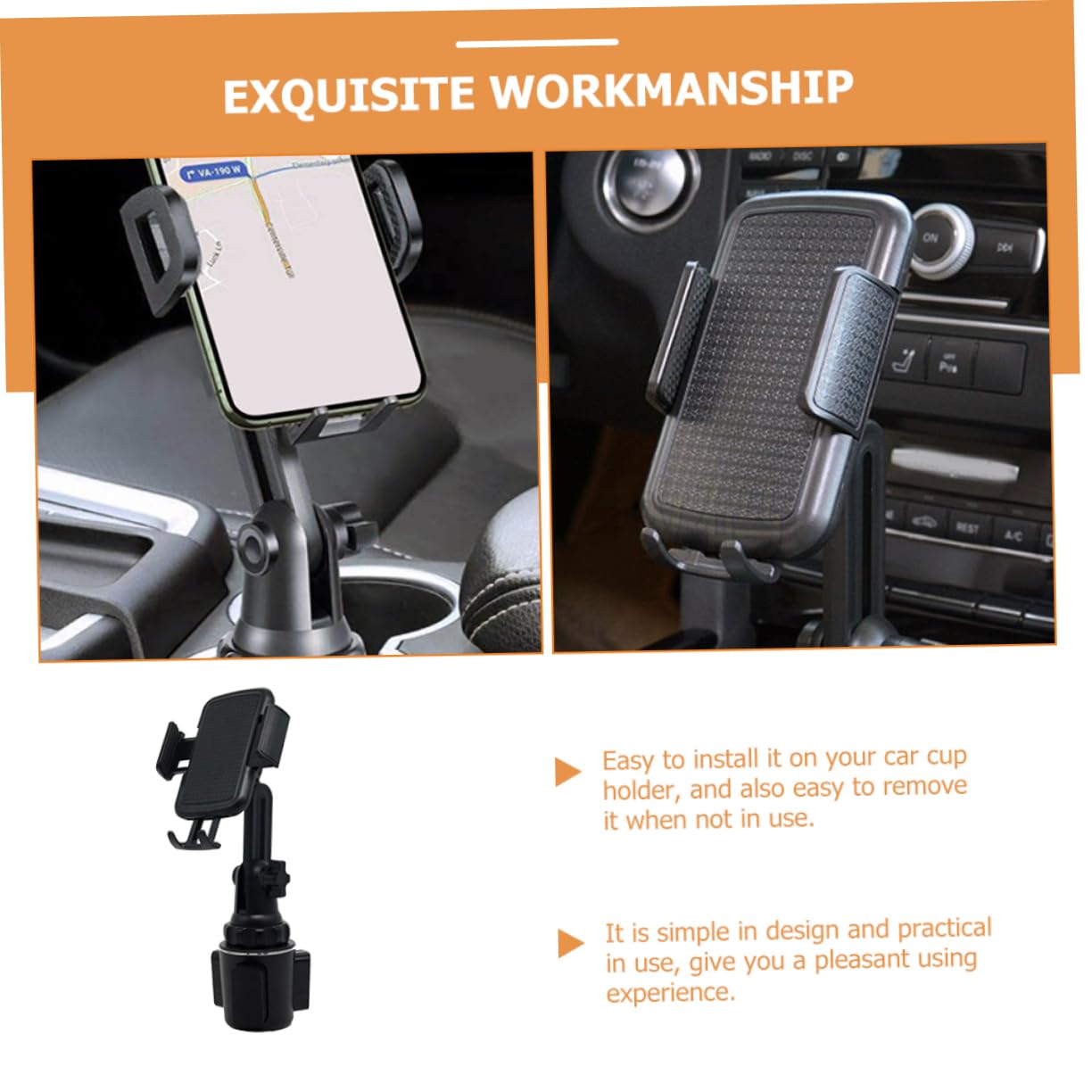 Supporto Regolabile per Telefono da Auto Base Espandibile in Abs, Presa Stabile e Installazione Facile, per Auto e Camion