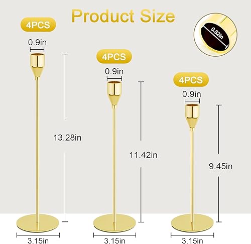 Miniatura 19 de Juego de 36 portavelas negros para velas cónicas, portavelas decorativos a granel, portavelas cónicos para centro de mesa, boda, comedor, fiesta