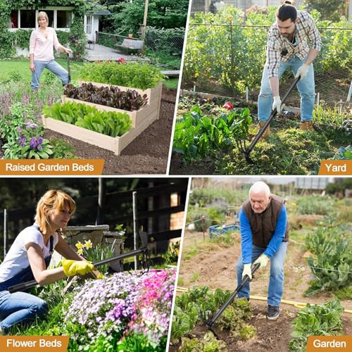 Hoe Garden Tool, 114 cm Long Garden Hoe and Cultivator, Garden Hand Tiller with Long Handle, Heavy Duty Garden Tools Hoe Cultivator for Gardening, Weeding, Lossening Soil 6 Hoe Garden Tool, 114 cm Long Garden Hoe and Cultivator, Garden Hand Tiller with Long Handle, Heavy Duty Garden Tools Hoe Cultivator for Gardening, Weeding, Lossening Soil - Image 6