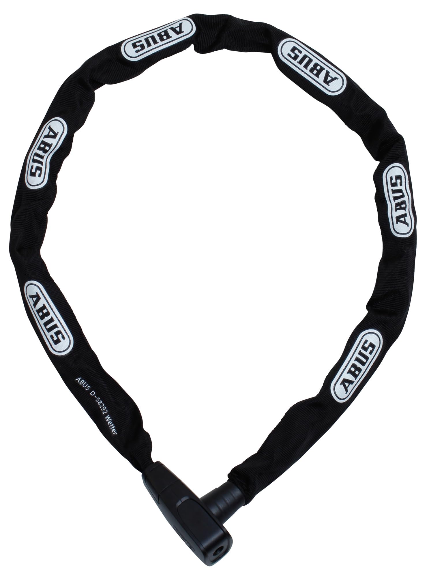 ABUS Lucchetto a catena CityChain 6800 - lucchetto per bicicletta in acciaio temprato - con tubo in tessuto e pratica chiave reversibile - livello di sicurezza 5 | Lucchetto a catena per bici con catena tonda da 6 mm, guaina in tessuto protettiva