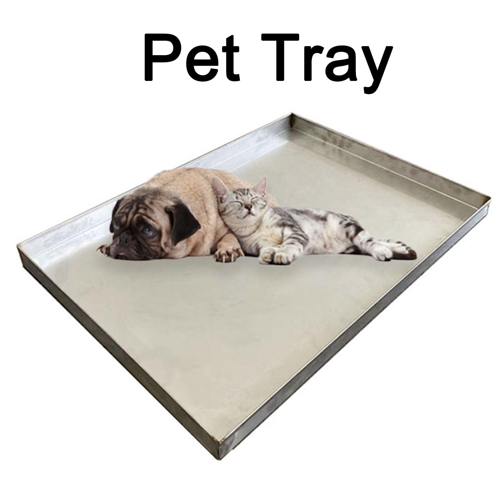 Hundebox-Tablett aus Metall, Waschmaschine Auffangwanne, Ölablasswanne zum Ölwechsel, Serviertablett aus Edelstahl, zum Schutz des Bodens, ohne Loch(70x50x5cm(27.6x19.7x2.0in))