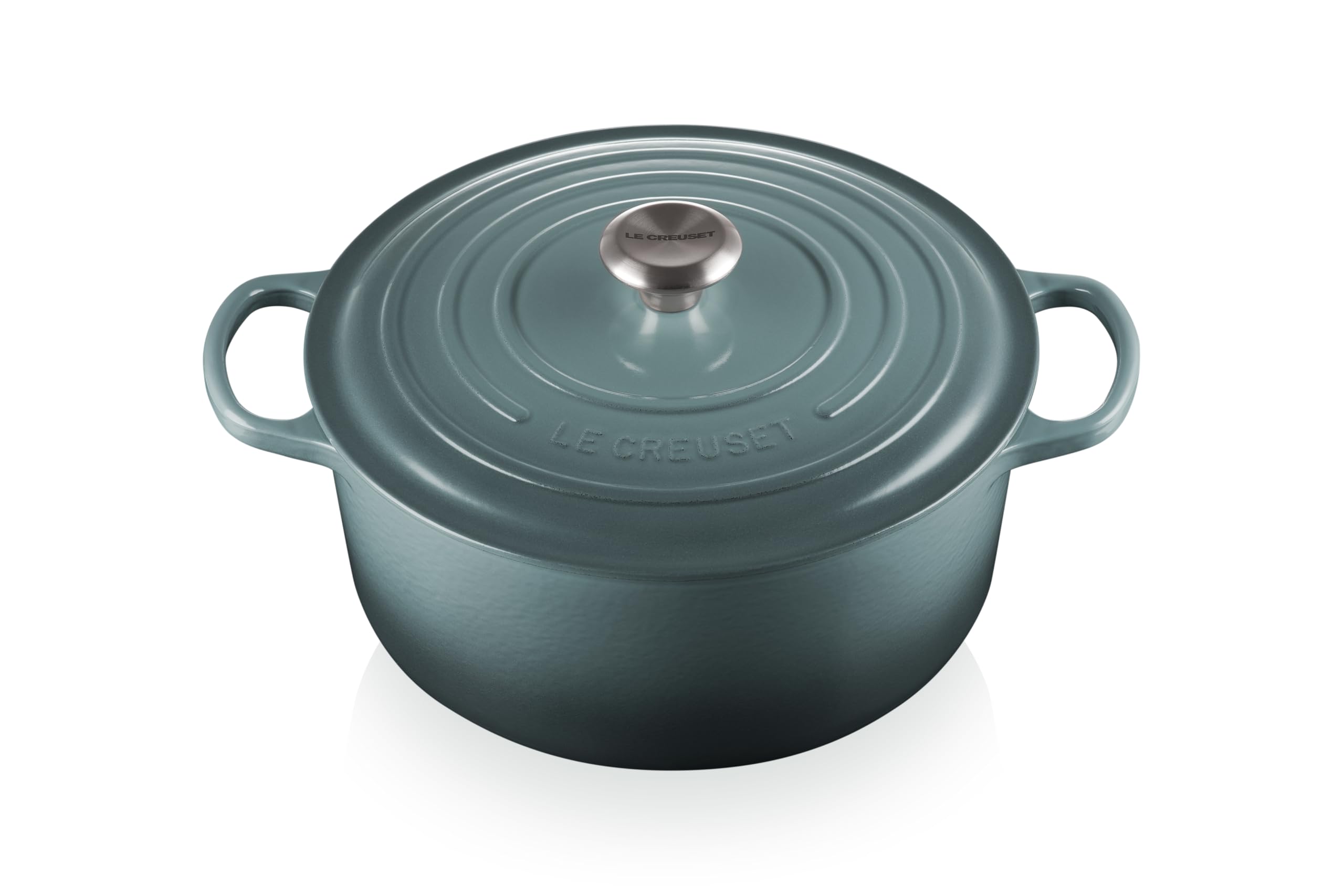 Le Creuset Signature Gusseisen-Bräter mit Deckel, Ø 28 cm, Rund, Für alle Herdarten und Induktion geeignet, Volumen: 6,7 l, 6,125 kg, Ocean, 21177283602430