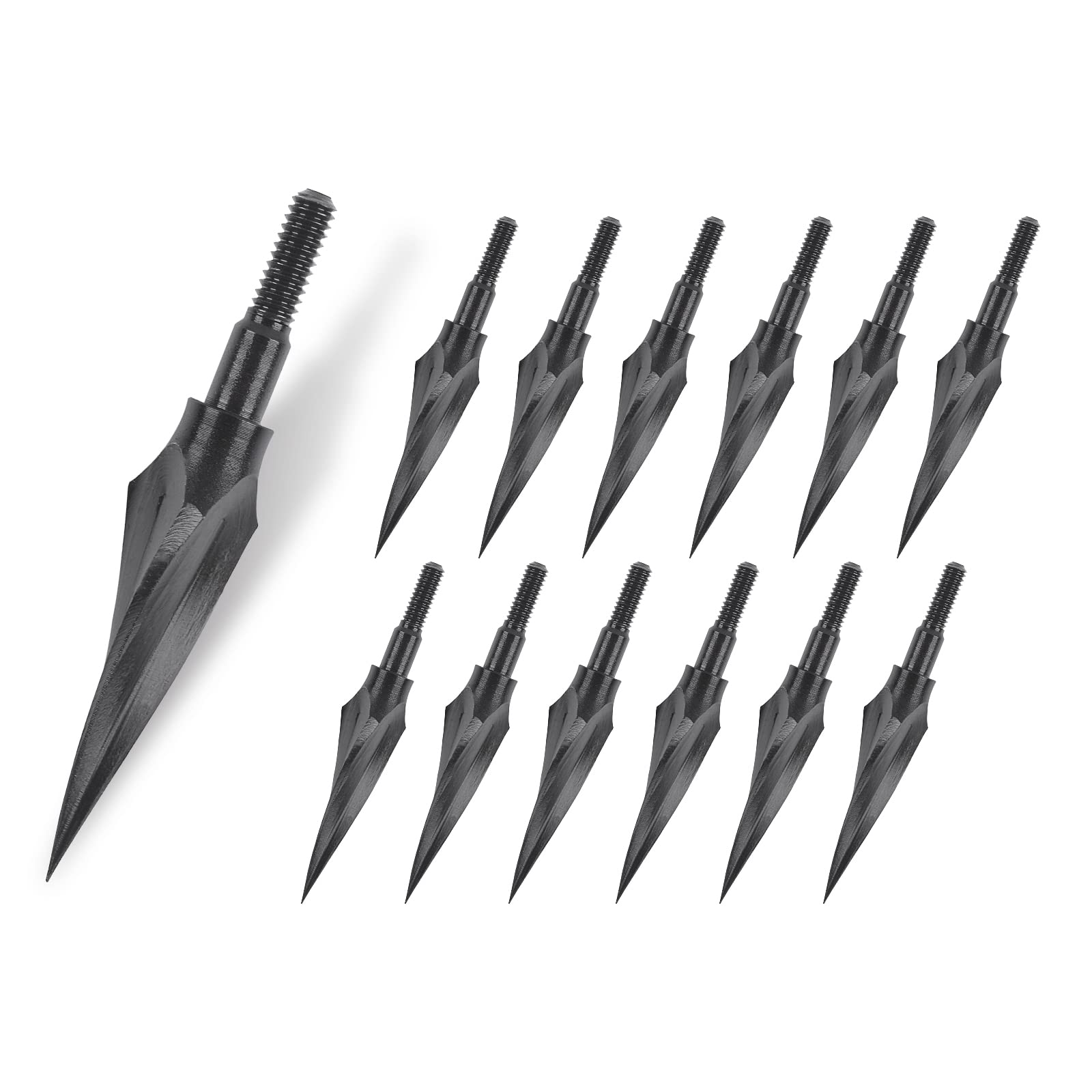 NIKA ARCHERY 12 Pièces Pointes de flèches 125/150 Grains Pointes Larges tir à l'arc Pointes métalliques Fixes pour flèches flèches arbalète flèches arbalète Cible Chasse - 1