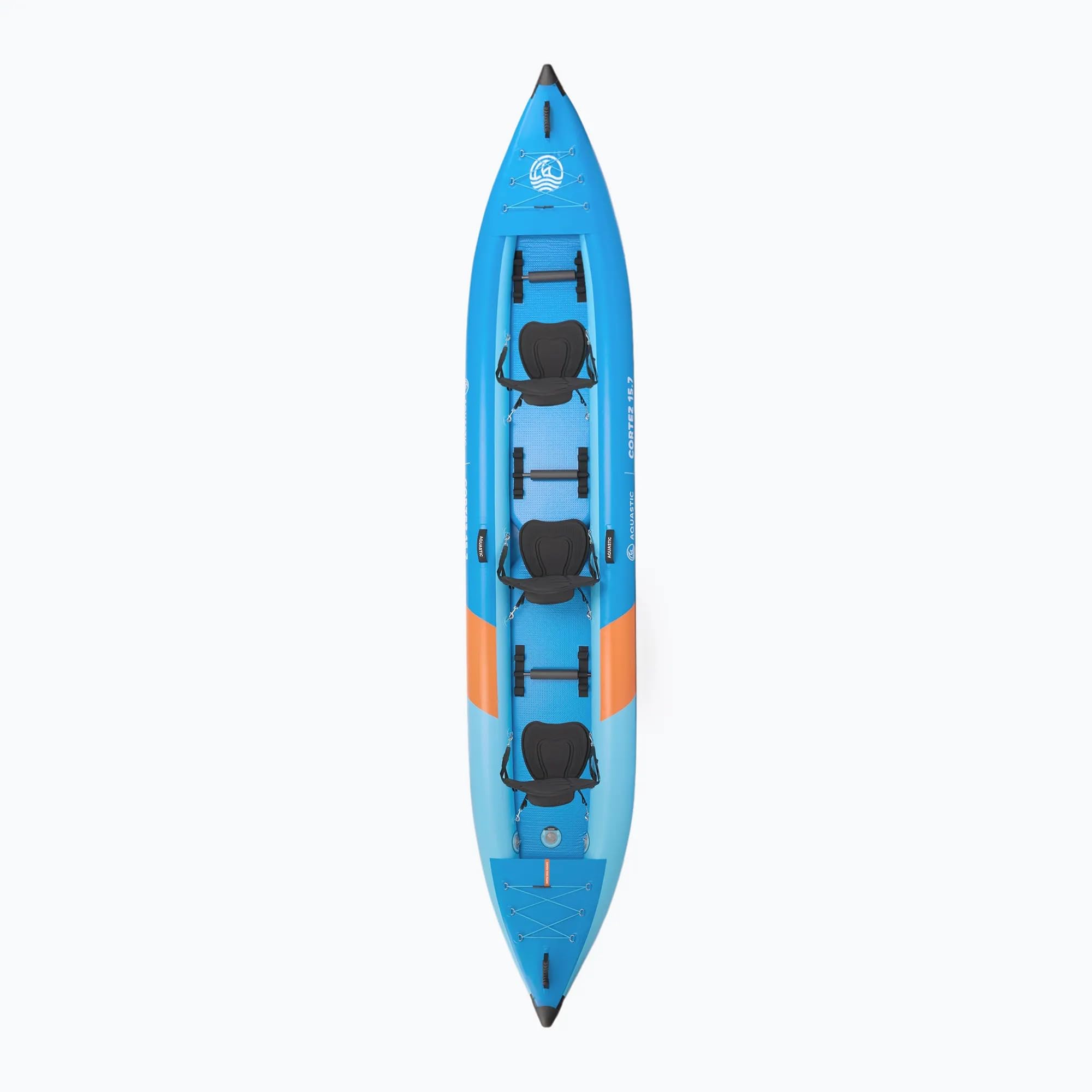 AQUASTIC Cortez - Kayak gonfiabile per 3 persone, 475 cm, con fondo Drop-Stitch, pagaie, sedili e pompa