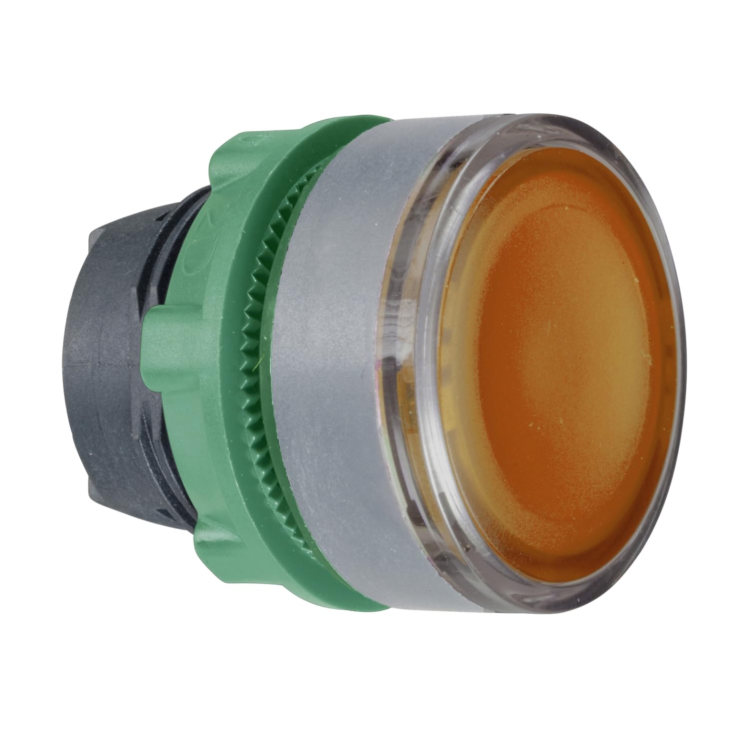 Cabeza de pulsador luminoso doble LED amarillo como mecanismo de mando para automatismos