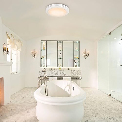 Miniatura 8 de Akicon - Ventilador de baño ultra silencioso de extracción con luz LED 80 CFM, 2.0 sones, ventilación redonda para baño con cubierta de vidrio