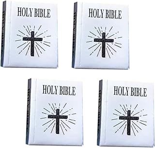 NUOBESTY 4 Pçs Mini Livros Em Miniatura Da Bíblia Decoração Infantil Decoração Mini Bíblias Decoração Casa De Bonecas Bíblia Em Branco Bíblia Em Miniatura Quarto Muçulmano Mubarak Decorar