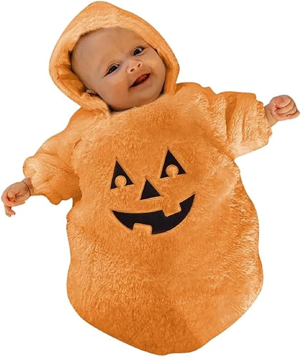Infant Baby Girl Boy Halloween Outfits Long Sleeve Plush Hoodie Romper Jumpsuit Cute Hoodie Ghost Bodysuit Costumes