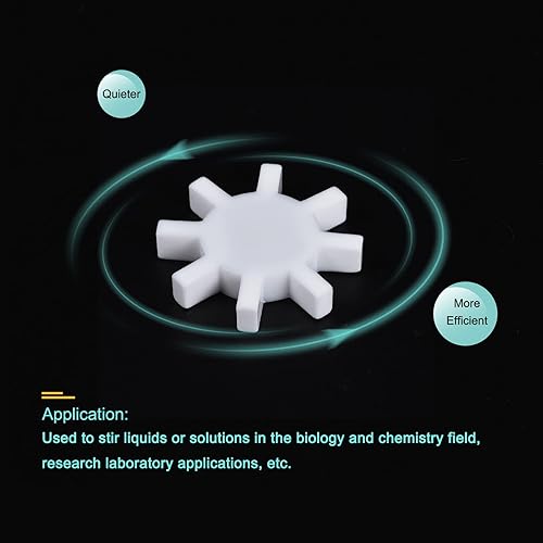 Vista 4 de MECCANIXITY Agitador magnético mezclador barra de agitación 39 mm (1,54 ") imán de recubrimiento de forma de engranaje blanco para laboratorio