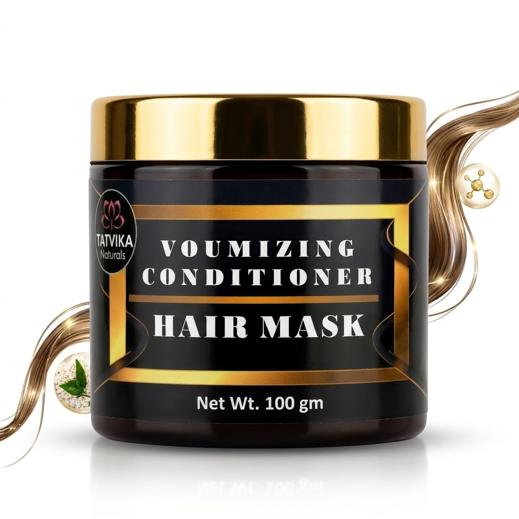 Volumizing Conditioner Hair Mask with Rice Proteins and Ayurvedic Actives, for Dry and Frizzy Hair, 100g-image-11