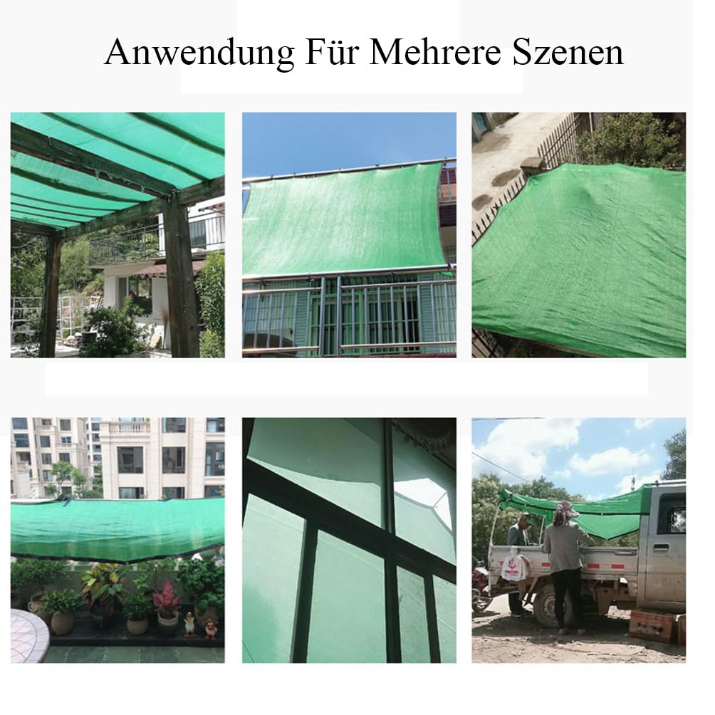 Sunblock, Verde Red Sombreado Malla Sombreadora Resistente Solar Sombra Paño Anti-UV Tasa sombreado 95% Toldo Vela de Sombra, para Jardín Estanque Patio Cochera-4 * 8m(13 * 26.3ft)