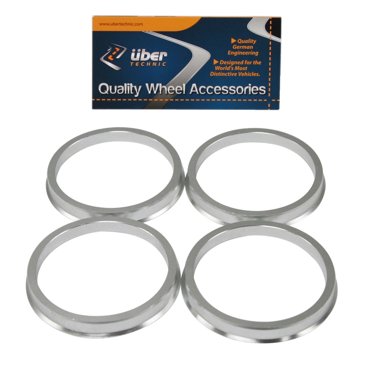 Hubcentric Rings - 60.1mm ID to 66.6mm OD - Billet Aluminum Hubrings - Only Fits 60.1mm Vehicle Hub and 66.6mm Wheel Centerbore - Hub Centric Centering Rings (Pack of 4)