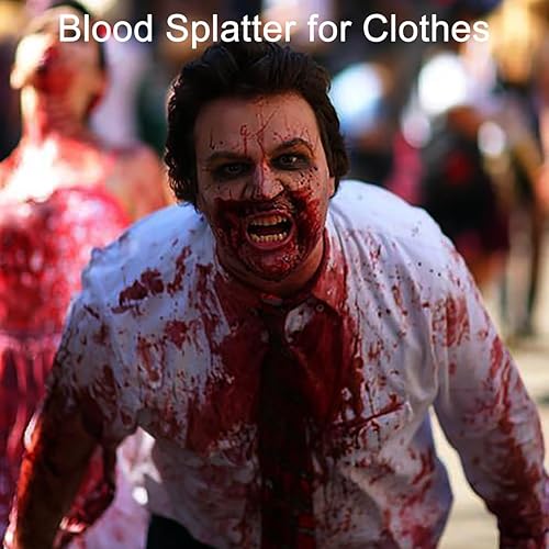 Miniatura 6 de Mysense Kit de maquillaje de colmillos falsos de sangre y vampiro, 1 aerosol de sangre falso, 1 sangre de chorro, 1 sangre adhesiva en etapa y 4