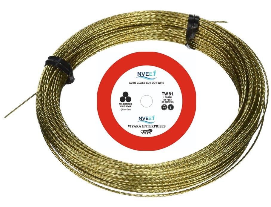 NVEE1 Windshield Auto Glass Cut-Out Wire (25 mtr - 82 ft.) for Glass Removal, Roll Braided Stainless Steel, Anodized Finish Equalizer TW72 3-Strand Sawing Action Heavy-Duty Automotive Use-image-30