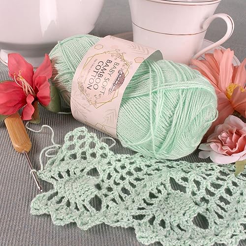 Image of JubileeYarn Baby Soft Bamboo Cotton Yarn - 50g /Skein - Fresh Nectarine - 4 Skeins