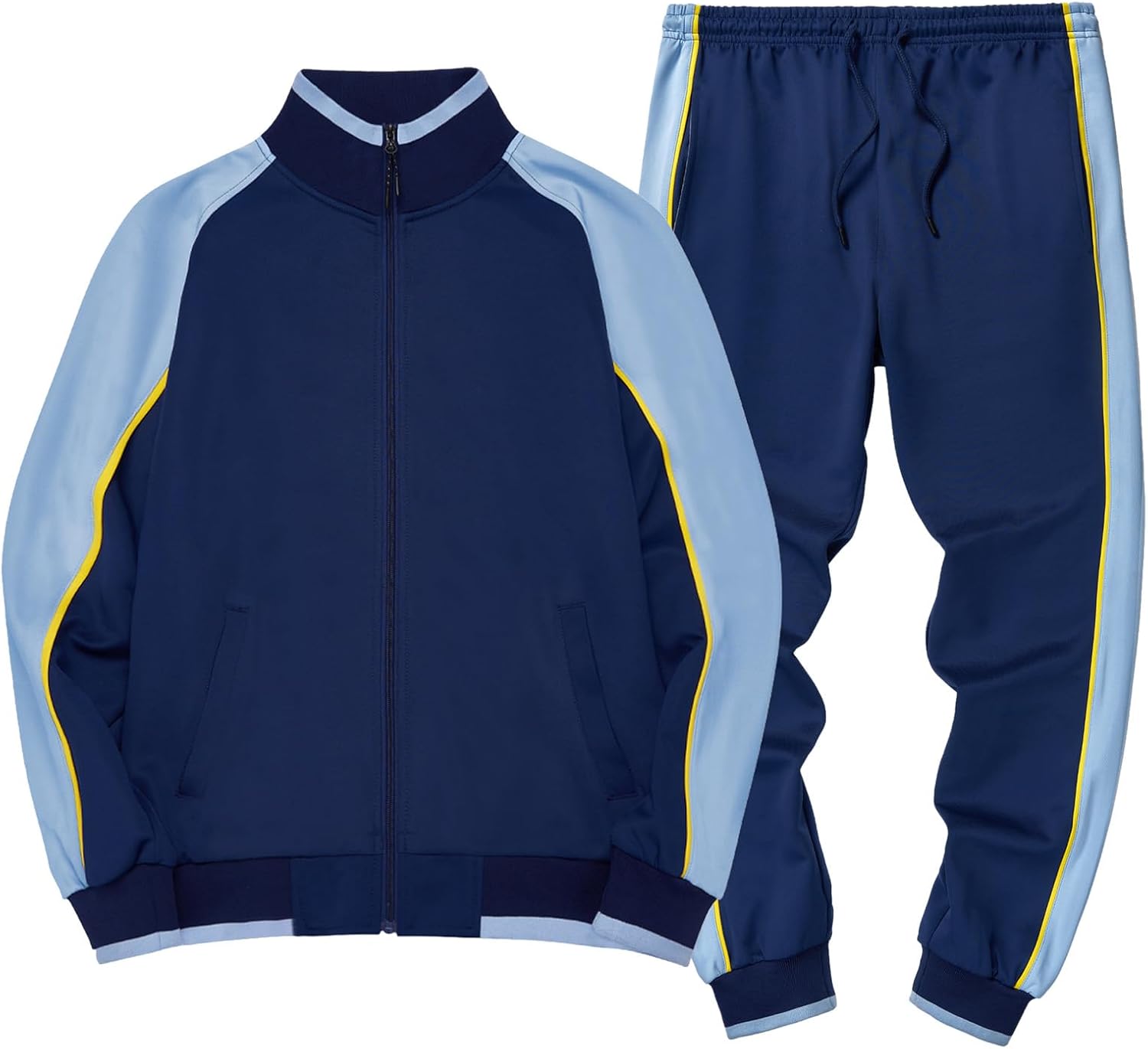 amropi Men's Tracksuit Set Sports Sweatsuits Full Zip Jackets Jogging Pants 2 Piece Activewear