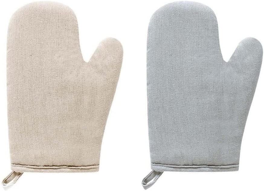 Heat Resistant Glove Cotton Linen Kitchen Cooking Microwave Gloves Baking BBQ Potholders Oven Mitts