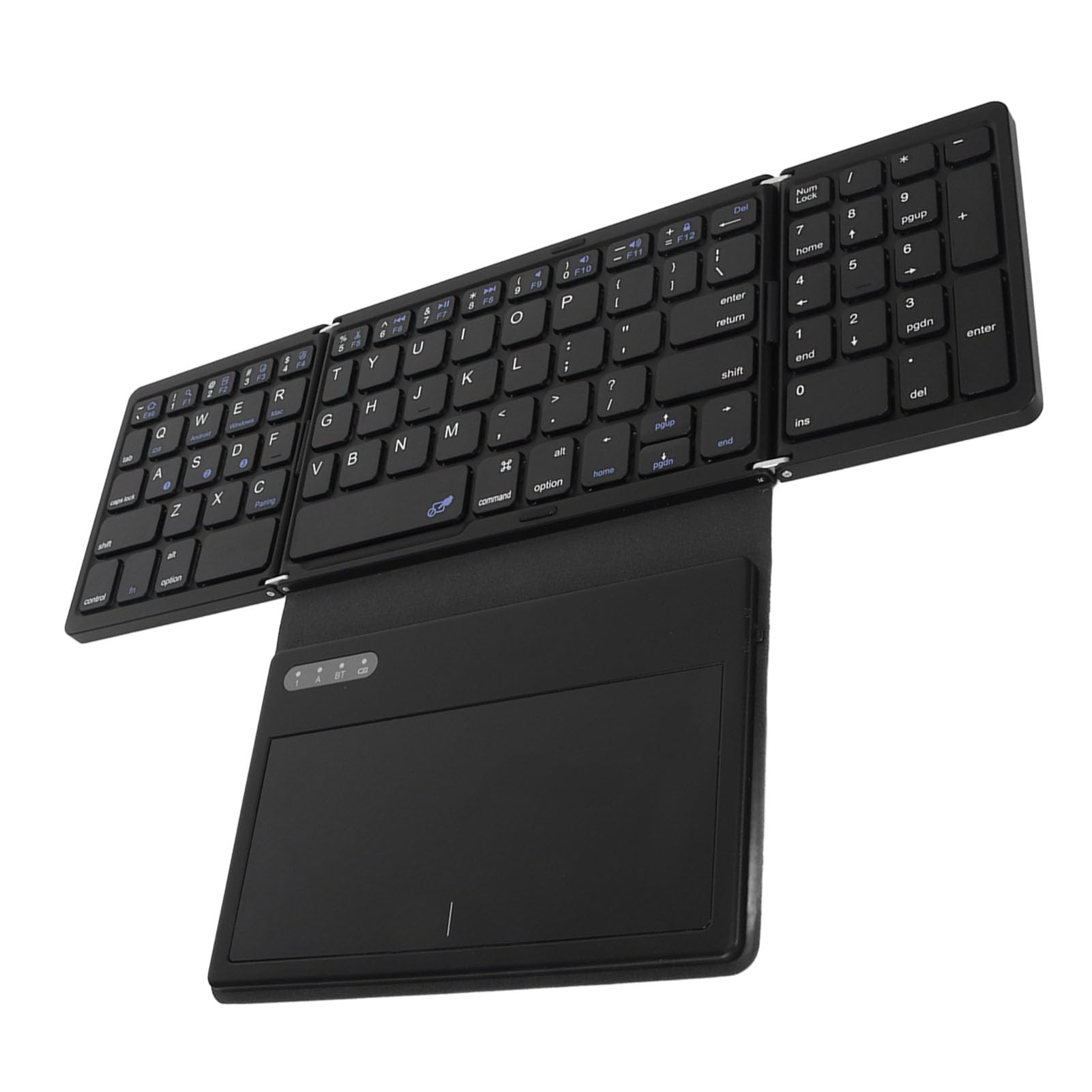 Składana Klawiatura z Touchpad, Nisko Opóźnione Klawiatura 5.1 na IOS, PU Skórzany materiał ABS