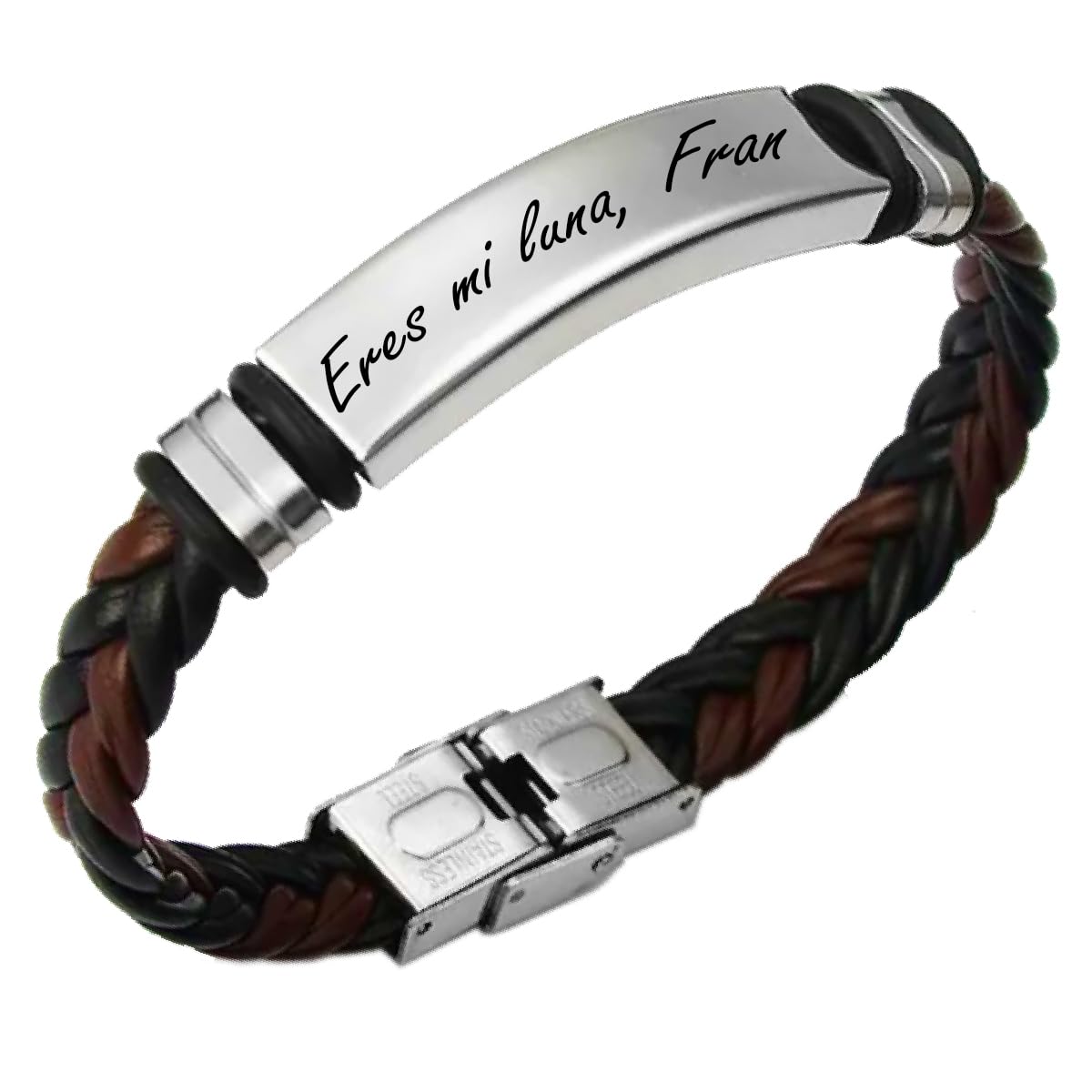 ibera gifts Pulsera personalizada de acero inoxidable - Regalo Grabado para Hombre Mujer Parejas Amigos - Acabado profesional