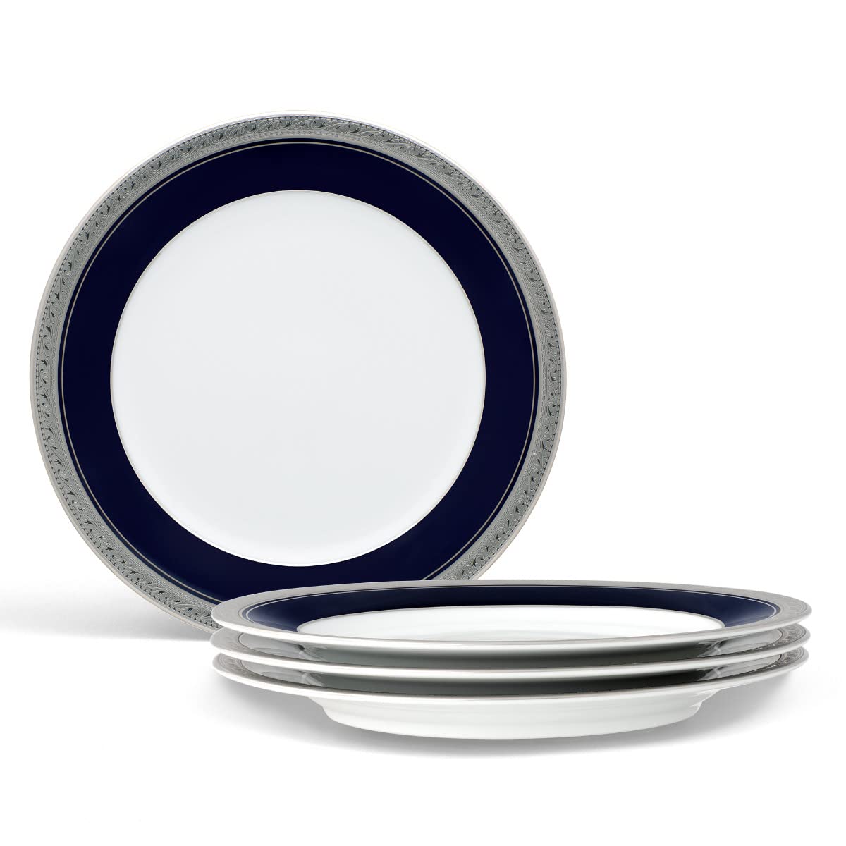 Noritake Crestwood Cobalt Platinum Set of 4 Salad Plates, 8-1/4"