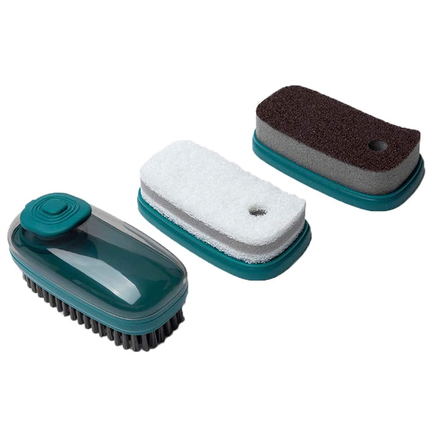 MEZON Plastic 3 in 1 Liquid Soap Dispenser Laundry Cleaning Brush Kitchen Sink Dishwasher for Home Bathroom - 1 PCs (Multi Color) (B08JJ7DNZH) Amazon Price History, Amazon Price Tracker