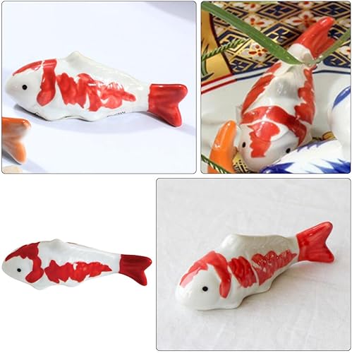 Miniatura 6 de 2Pcs Ceramic Floating Fish Ornament Aquarium Decoration Fish Tank Figurine Stylish Statue for Ponds Desktop Bird Bath Pool Decor