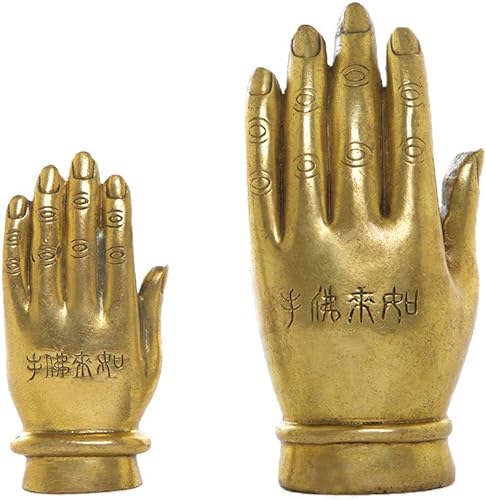 Miniatura 7 de Mano de Buda de latón Arresto de mano de Sakyamuni Sun Wukong Estatua Decoración del hogar Bendición de arte hecha a mano TQ194 (4.3'')