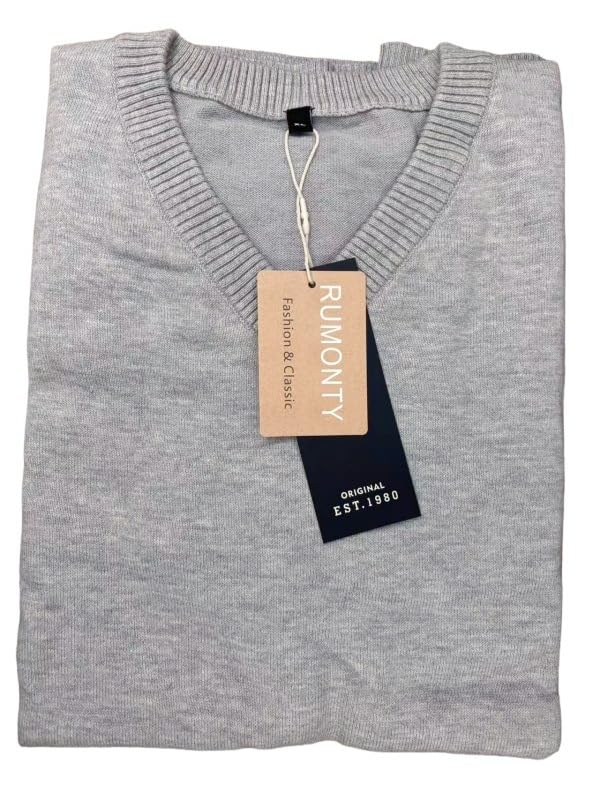 Men's V-Neck Pullover Sweater, Cotton Knit Long Sleeve Dress Sweaters, Fashion Slim Fit Sweater4