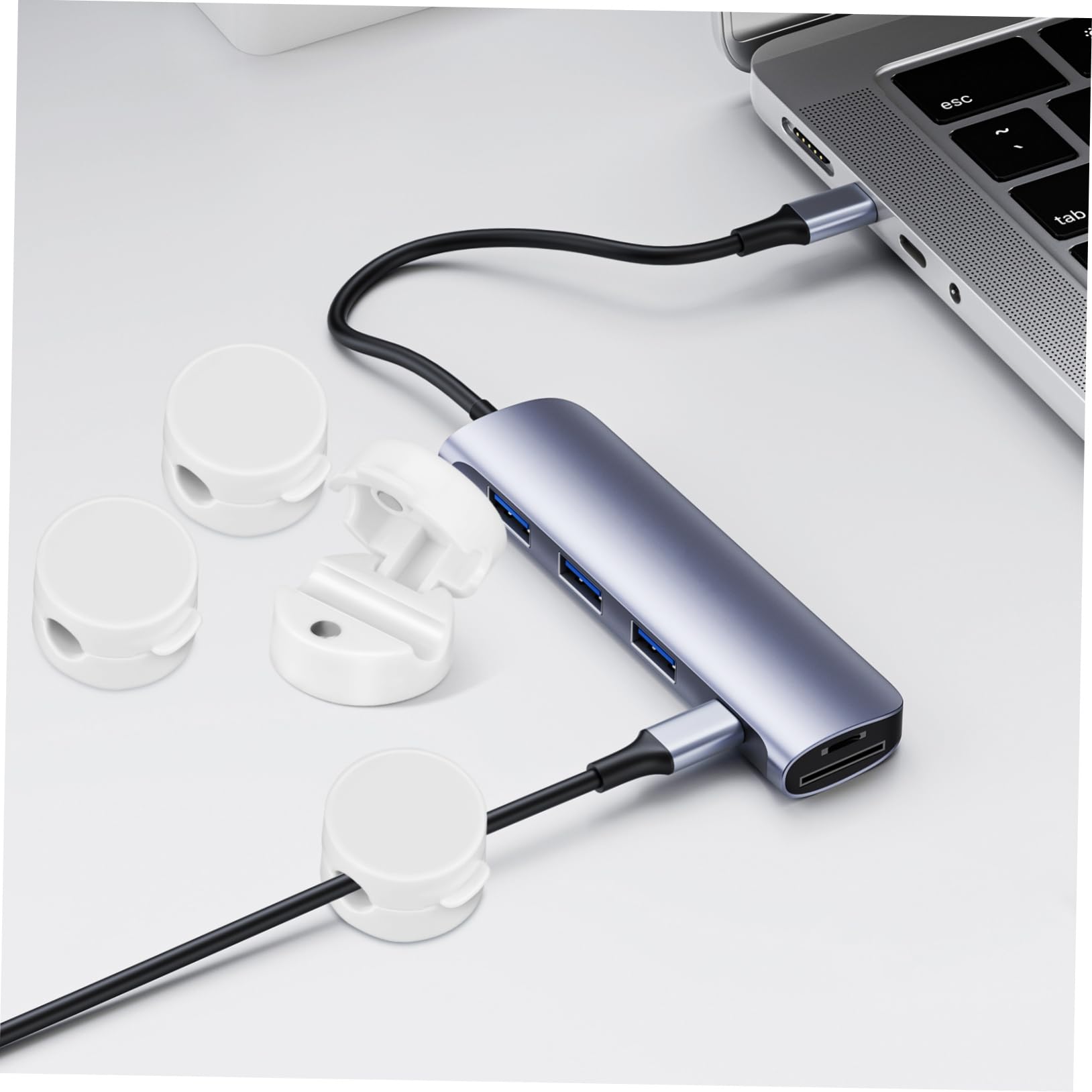 Operitacx 6pezzi Gestione Cavi senza Sforzo Clip Portacavi Magnetiche Organizzatore Cavi di Ricarica Clip Adesive per Design Salvaspazio per Uso su Tavolo Scrivania e Veicoli