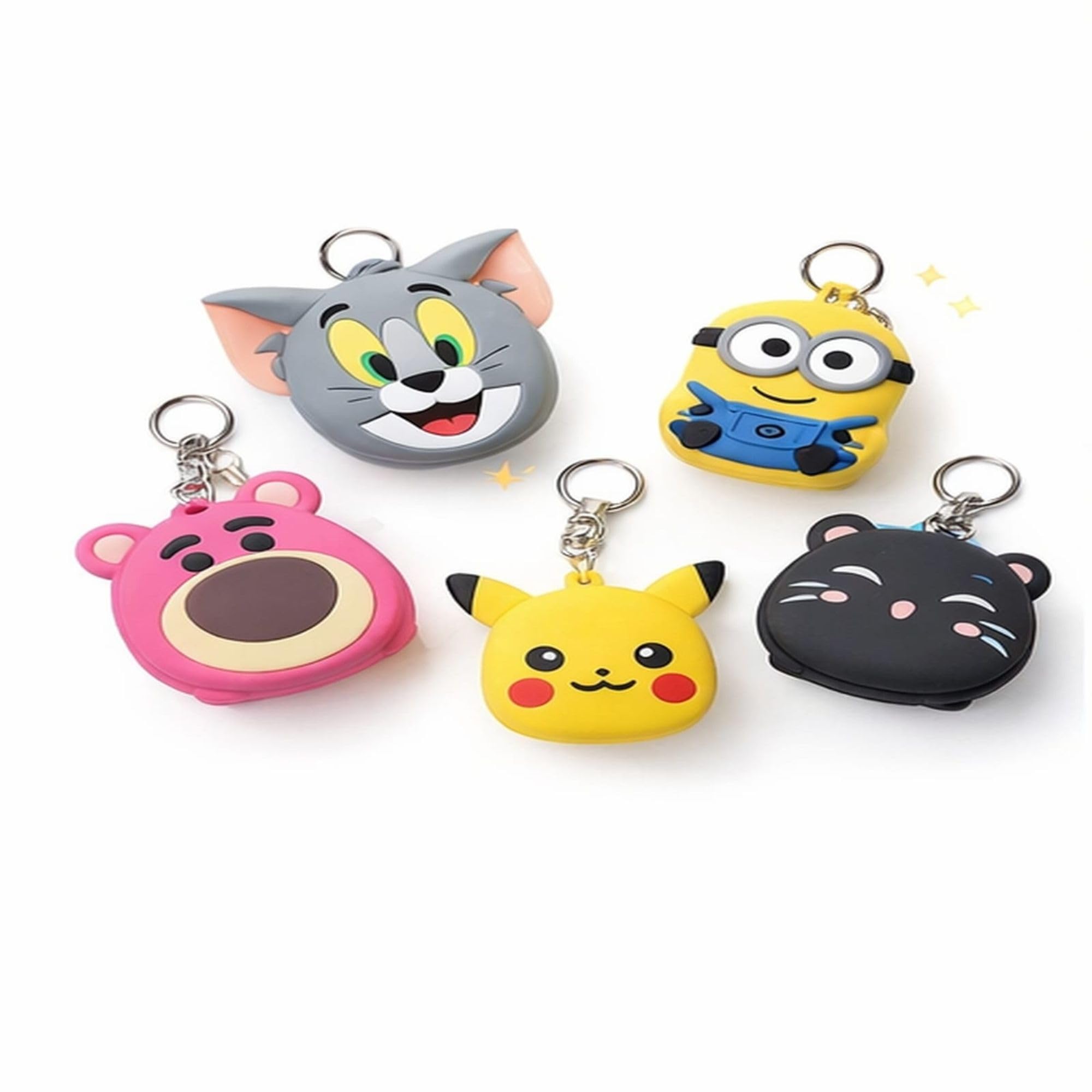 Cute Cartoon Silicone Coin Pouch Keychain for Kids, Mini Zipper Coin Purse Wallet with Key Ring, Small Change Holder for Girls & Boys (Random Color, Single Piece)-image-29