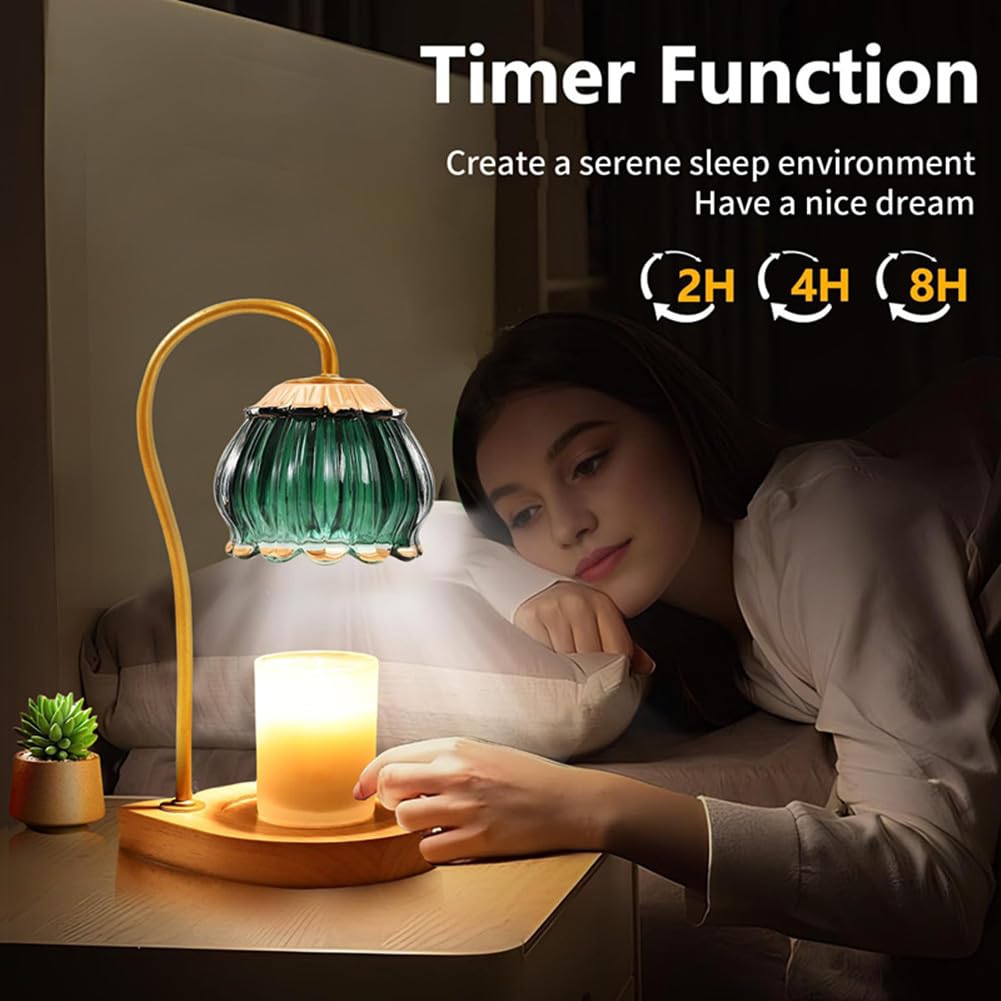 Lampada scalda candela a luce soffusa con timer, lampada candela elettrica con 2 lampadine, Lampada scaldacandele per decorazione casa camera da letto