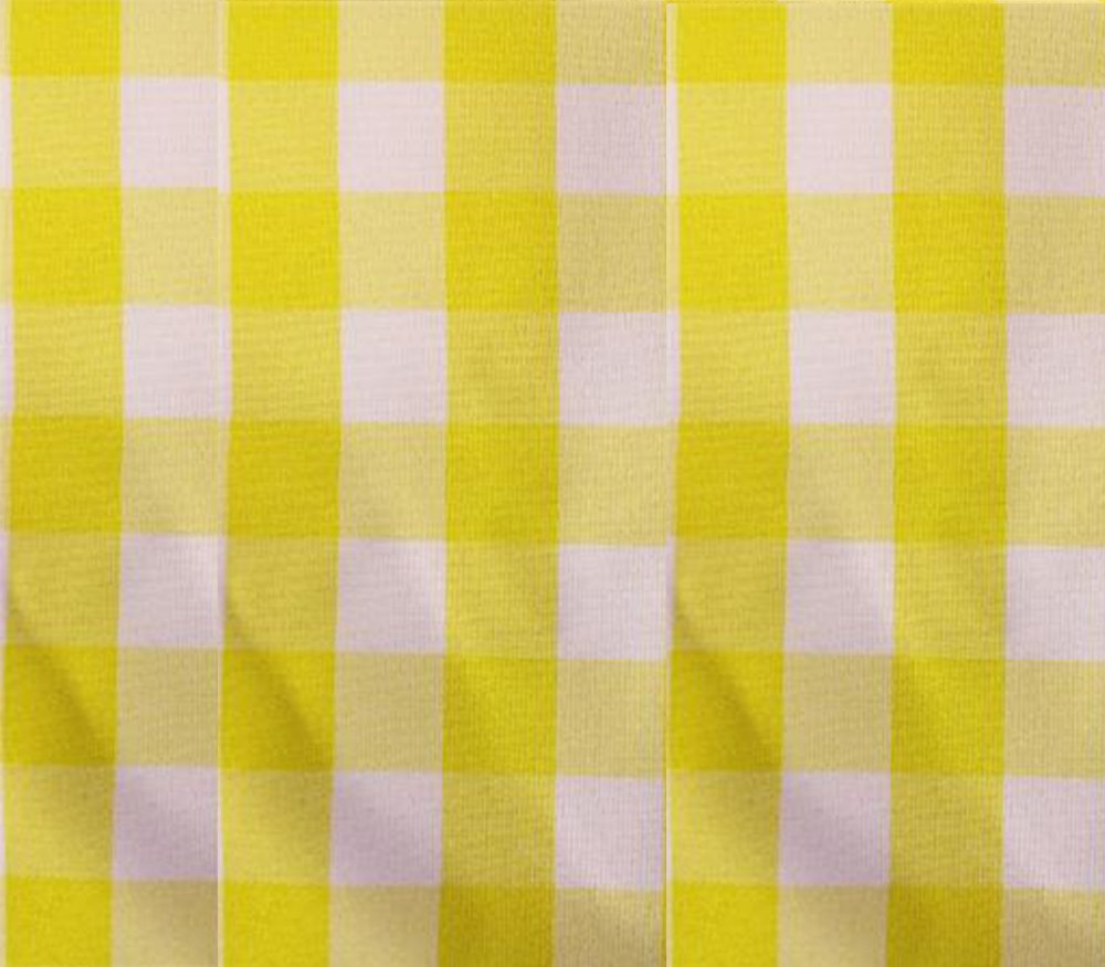 Poly Poplin Checkered Apparel Upholstery Fabric 58" Wide Sold by The Yard (Yellow)