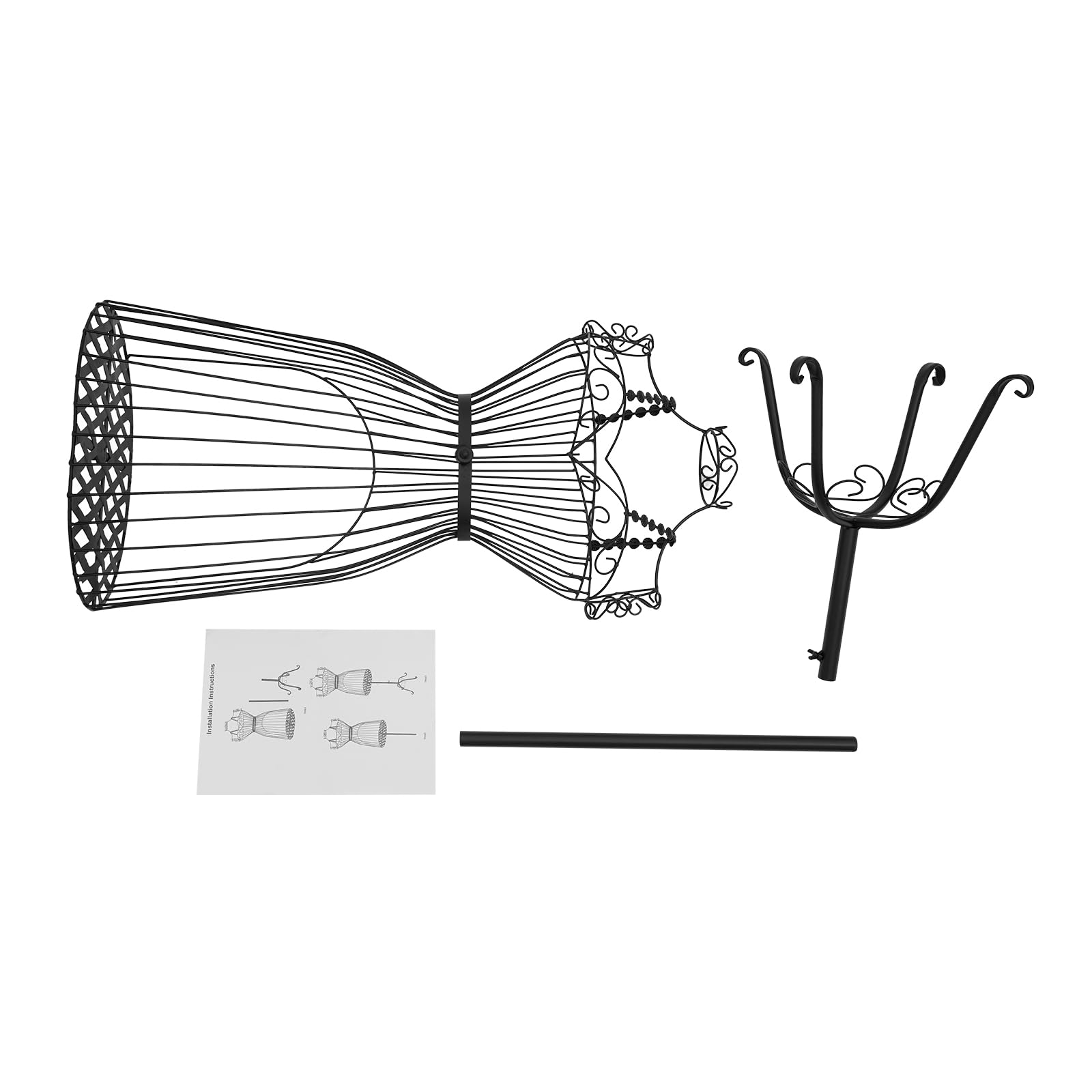 Metalowy manekin wystawowy żeński manekin krawiecki, manekin, tors, manekin na ubranie, talia: 50 cm, klatka piersiowa: 88 cm, 147 cm, wysokość biustu, popiersie krawieckie, wieszak na ubrania (czarny