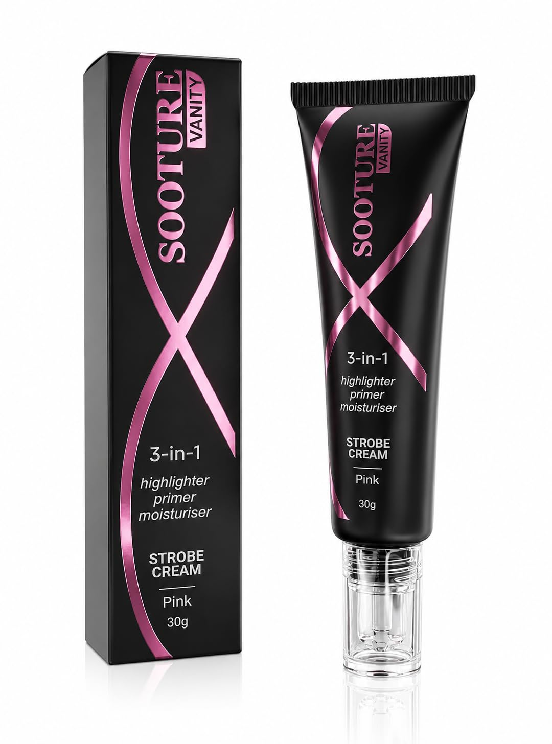 Sooture Vanity 3-in-1 Strobe Cream, Highlighter, Primer and Moisturiser, Pink, 30g-picture-47