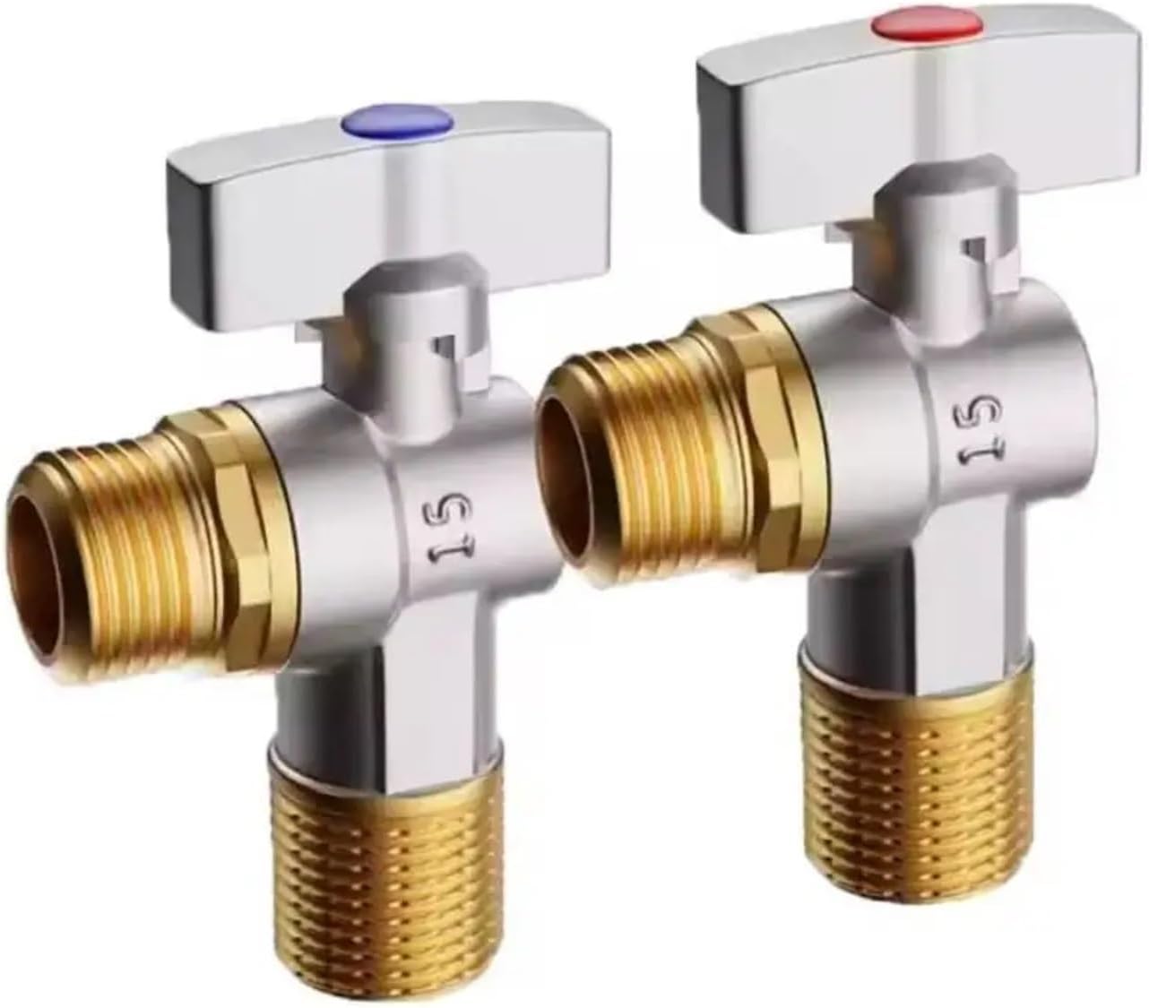 Brass High-Flow Ball Valve with Pressure Regulator Bathroom/Kitchen Sink Inlet 3/8'' Compression Replacement(5)