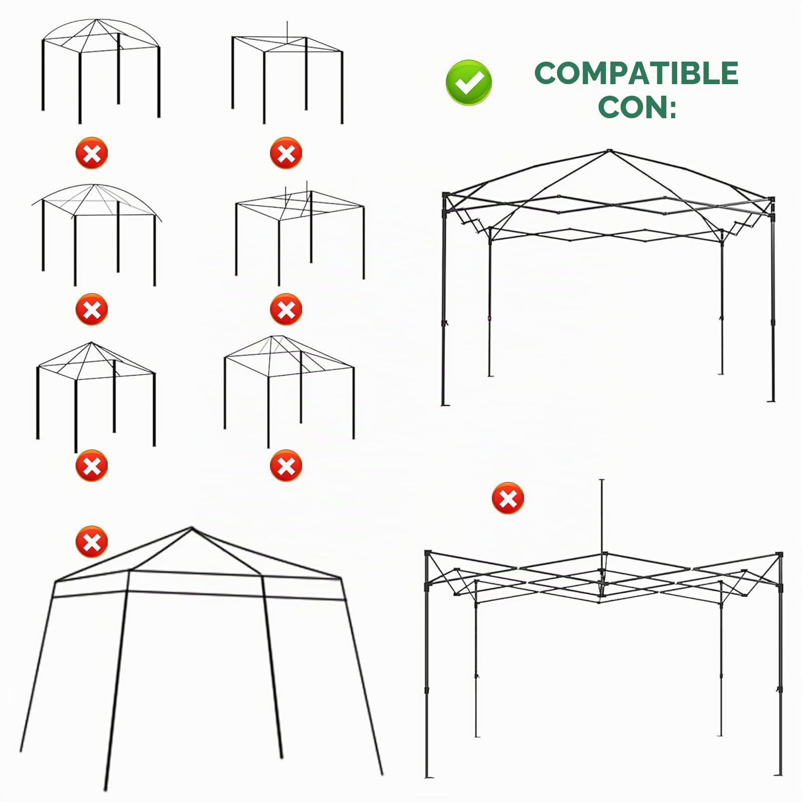 Lona de protección Solar de poliéster 300D Impermeable con Rejillas de ventilación, 300 x 300 cm, para Camping al Aire y exposiciones en el jardín