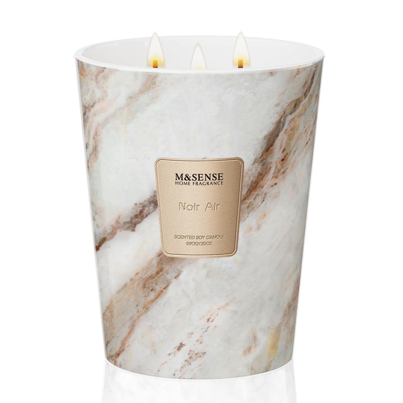 M&SENSE Wood Wick Large-Sized Soy Wax Scented Candle| Long-Lasting Burn (100 Hours) | Luxury Jar Candle Gift for Home Fragrance
