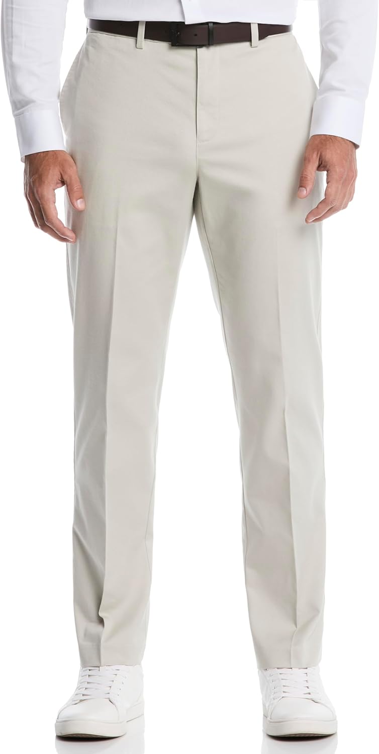Savane Mens Geo Khaki Expandable Waistband Chino Pants (Available in Big & Tall)