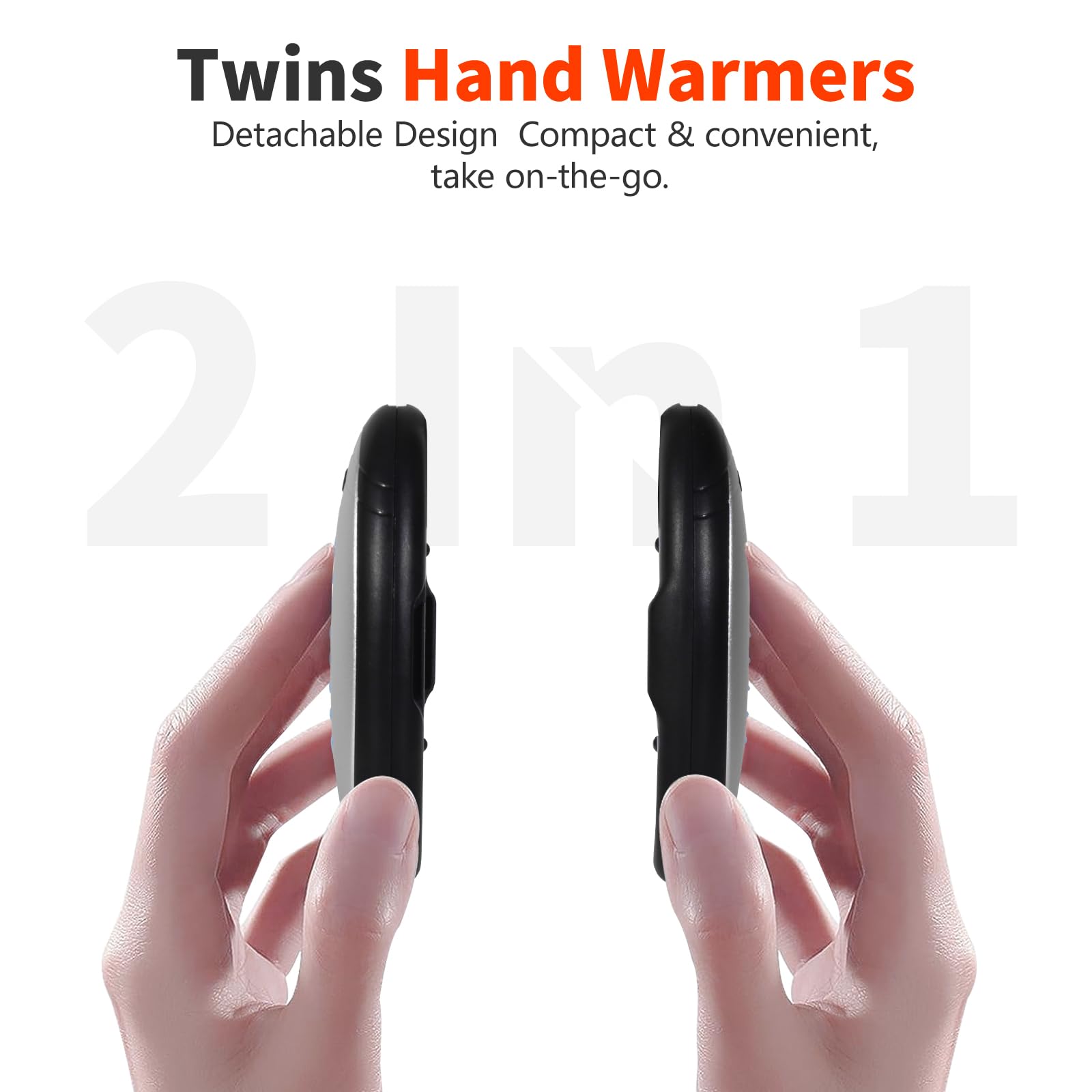 2in1 Warmers Rechargeable, 4000mAh 12Hrs Long Warmth Hand Warmer, 2S Double Sided Quick Heating & 3 Levels Heat Max 136?, Warm Best Gifts