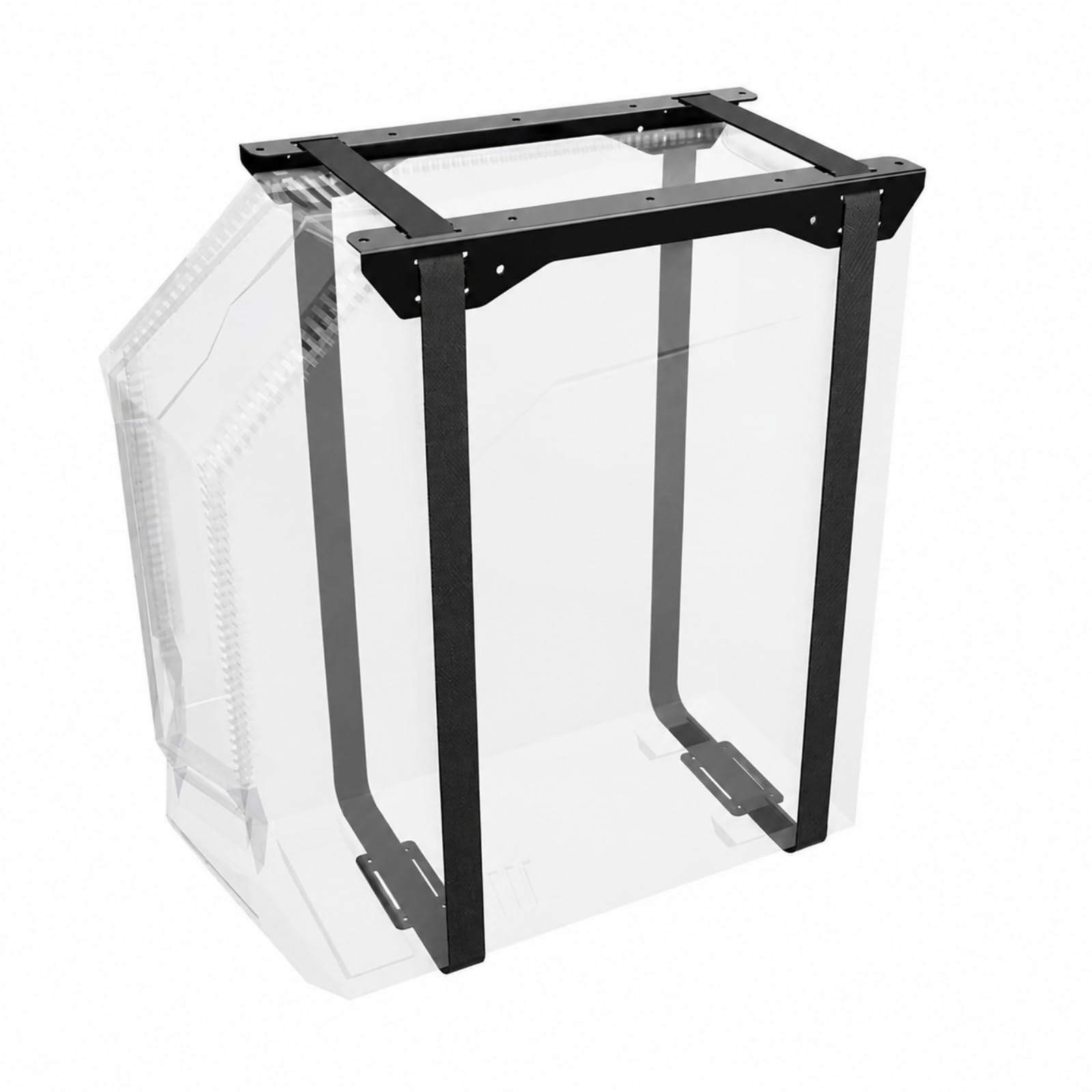 Yajuyi Support PC sous Bureau en Acier Rails Supérieurs Sangles pour Tour Informatique Support Unité Centrale Réglable pour Bureau Gaming