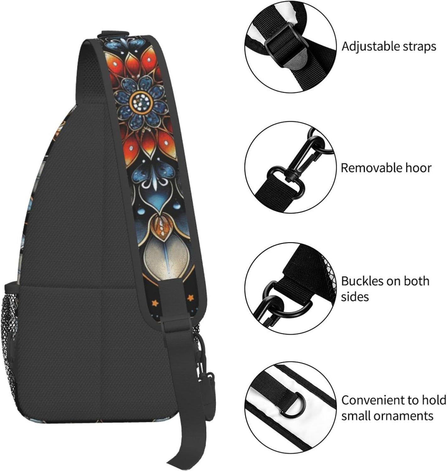 Mandala Sling Bag For Women Men Fashion Backpack Crossbody Mandala Shoulder Bag Sling Backpack Chest Bag Travel Hiking Casual Sport Daypack - Image 5