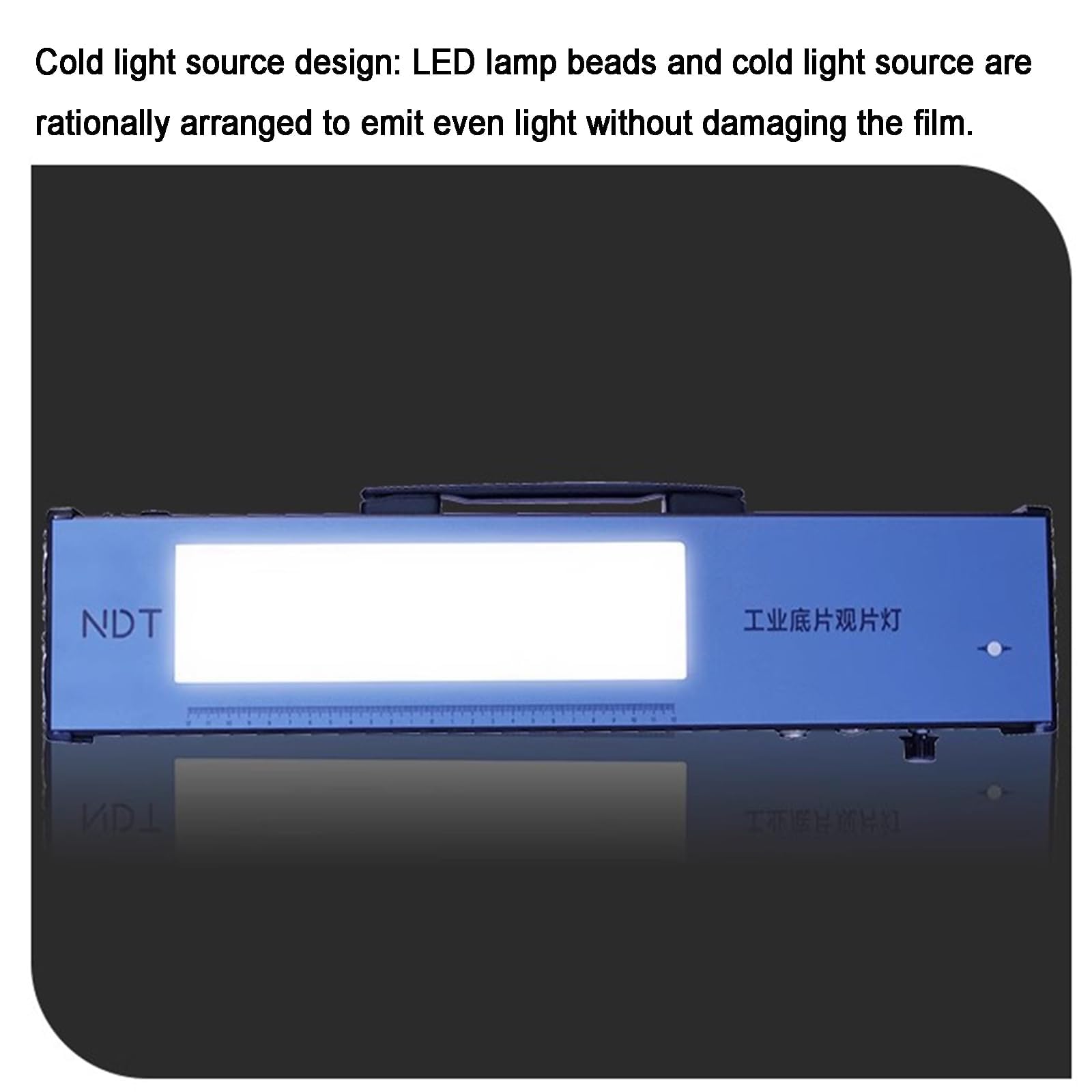 LED Filmbetrachter zur Röntgeninspektion mit Fußschalter und stufenlosem Dimmen, Kaltlichtquelle für zerstörungsfreie Prüfung (NDT)