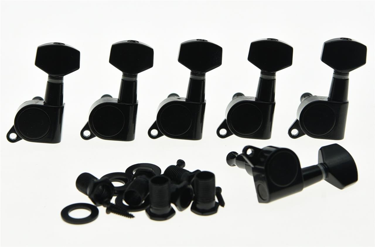 Left Handed Black Guitar Tuning Keys Lefty Tuners Machine Heads for Strat Tele