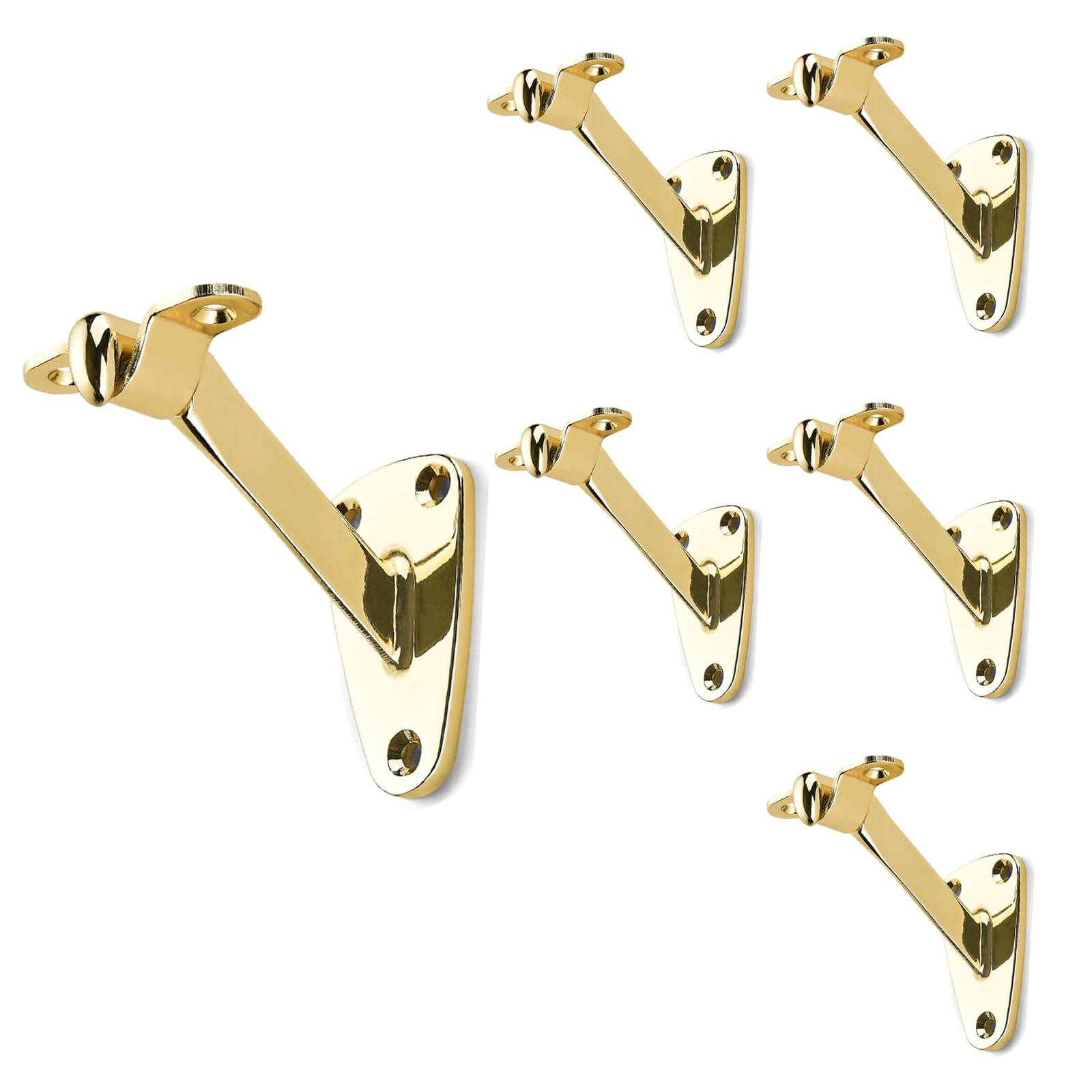 Polished Gold Handrail Bracket - HK322, Zinc Alloy — KHTUMEWARE