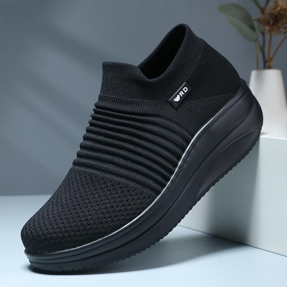 Oude Platform Loafers for Women Comfortable | Womens Slip On Sneakers Lightweight | Women's Walking Shoes Work Long Hours | Thick Rocking Bottom - Image 3